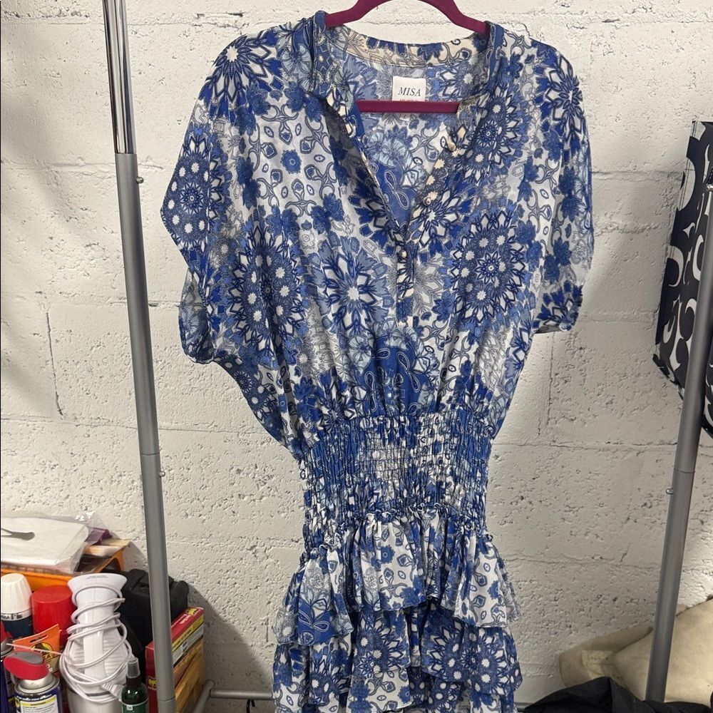 MISA Los Angeles - Size Large - Blue and White Floral Dress - Worn Once